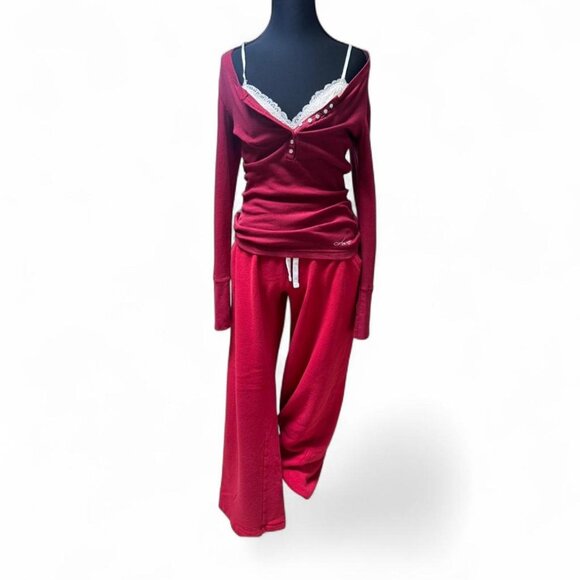 y2k vintage SO Clothing Women's Joggerstracksuits wide legs low rise early 2000s - Picture 1 of 8